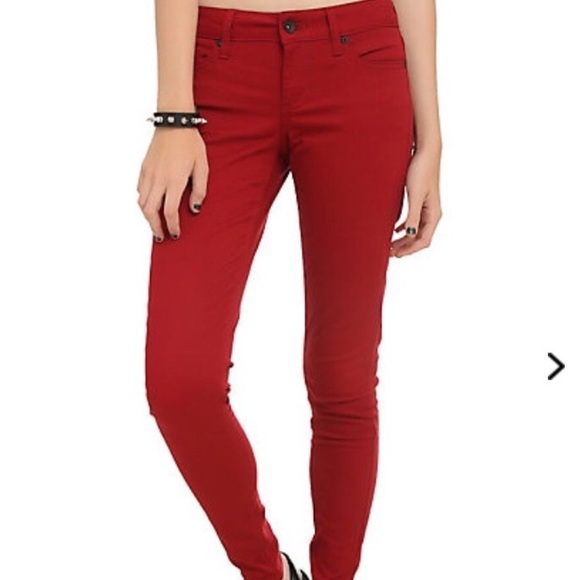 Hot Topic Denim - Red Skinny Jeans❤️